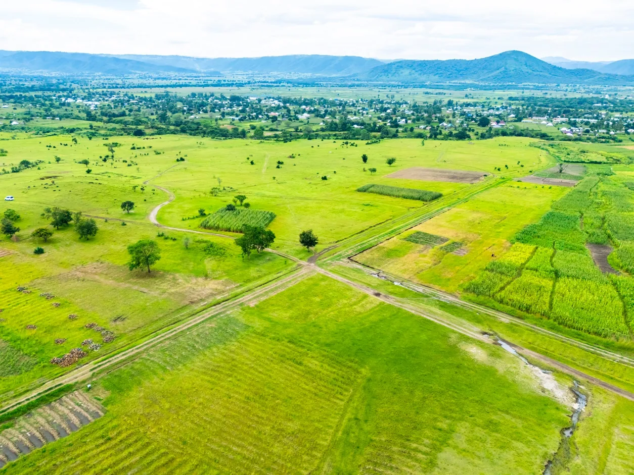 Songwe Satellite Town aerial panorama